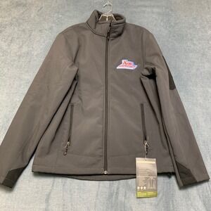 Eddie Bauer Rugged Ripstop Soft Shell Jacket Men Medium Gray Adorno Construction